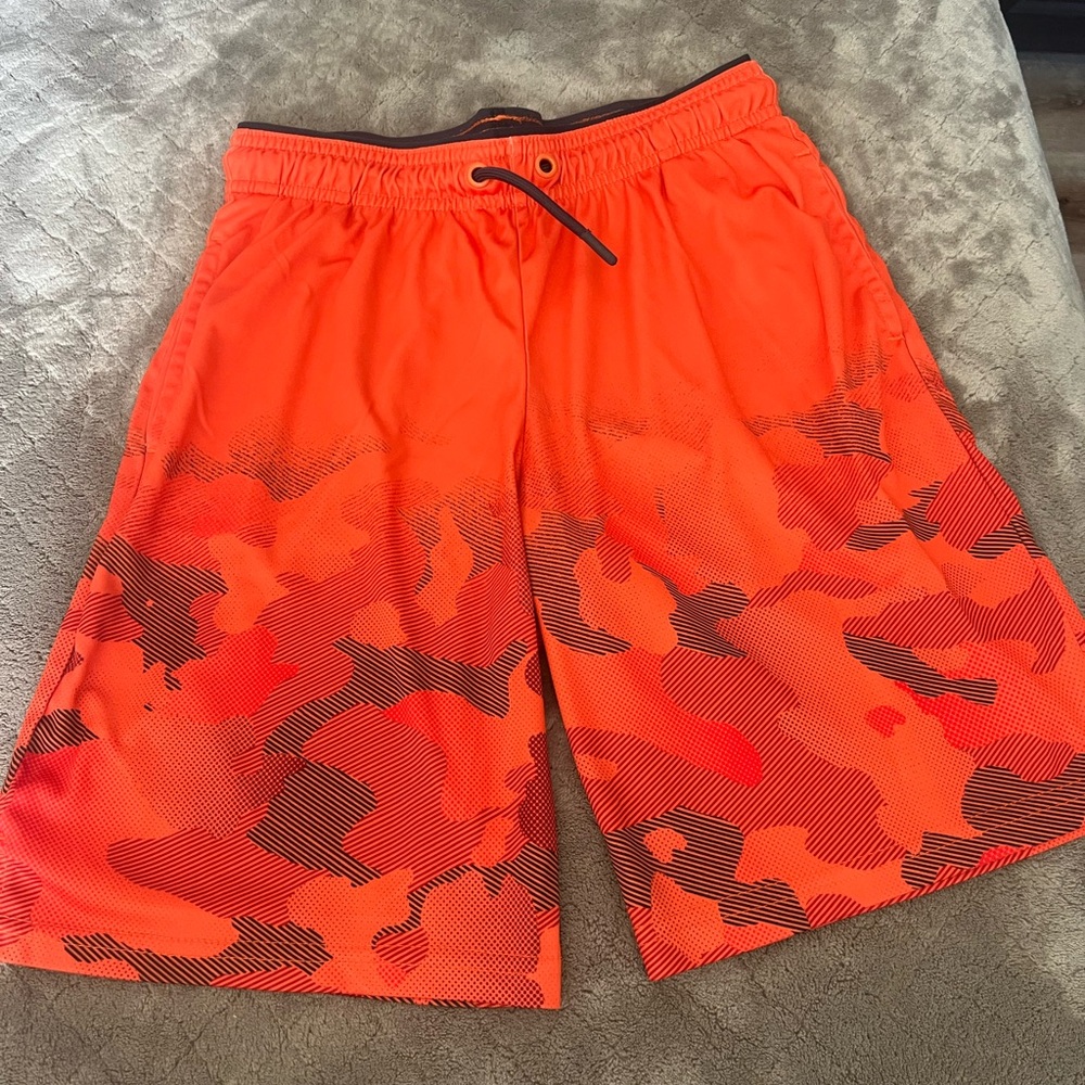 Boys orange camo shorts - All in Motion brand